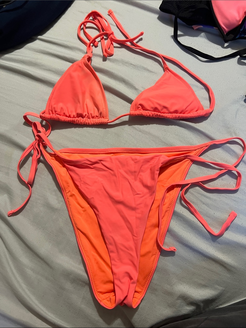 aerie Neon Coral Pink Bikini Bottoms